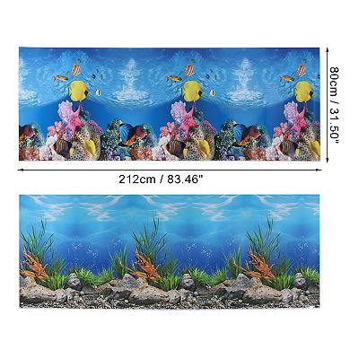 Aquarium Background Poster Double-sided Fish Tank Background Decorative Paper Sticker 83.46"x31.50"