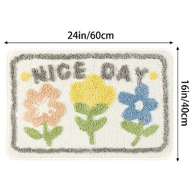 Non Slip Bath Mat For Bathroom Absorbent Fluffy Soft Bathroom Mat Floor Rug