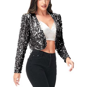 Women's Sequin Bedazzled Long Sleeve Fashion Bolero