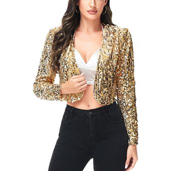 Women's Sequin Bedazzled Long Sleeve Fashion Bolero