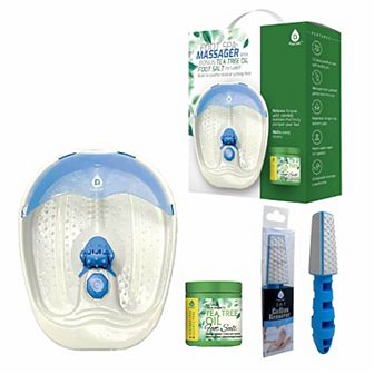Pursonic Soothing Foot Spa Massager With Tea Tree Salt Scrub & Callus Remover