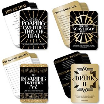 Big Dot Of Happiness Roaring 20’s 4 Art Deco Jazz Party Games 10 Cards Each Gamerific Bundle