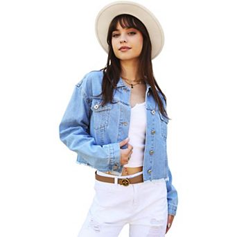 Women's Cropped Premium Denim Jacket
