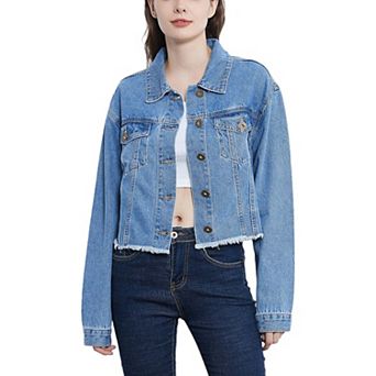 Women's Cropped Premium Denim Jacket