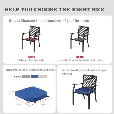 Aoodor Outdoor Chair Cushion W20''xd19'' - Set Of 2