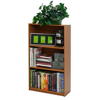 Light Cherry Finish 3 tier Storage Shelves Bookcase