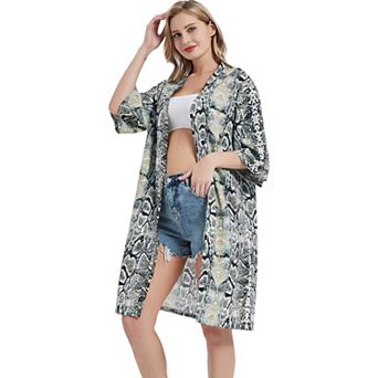 Women's Shirts Cardigan Long Open Stuff Kimonos