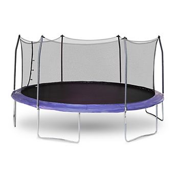 Skywalker Trampolines 17 Ft Blue Oval Outdoor Trampoline With Safety Net Enclosure, Astm Approval
