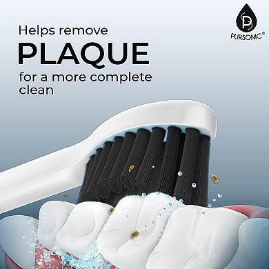 Pursonic Replacement Toothbrush Heads Charcoal Infused Bristles Compatible With Sonicare Toothbrush
