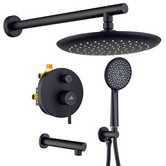 Casainc 9.5inch Round Wall-mounted Shower Faucet System With 3 Function