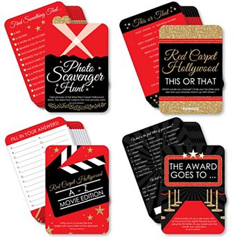 Big Dot Of Happiness Red Carpet Hollywood 4 Movie Party Games 10 Cards Each Gamerific Bundle