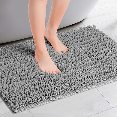 Bathroom Rugs Non-slip Bath Mat, Plain Washable Soft Shower Mat, For Bathroom Floor 16" X 26"