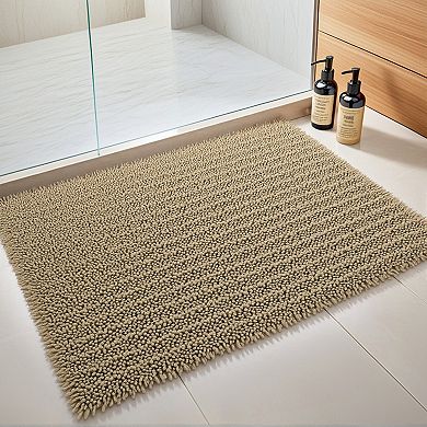 Bathroom Rugs Non-slip Bath Mat, Plain Washable Soft Shower Mat, For Bathroom Floor 16" X 26"