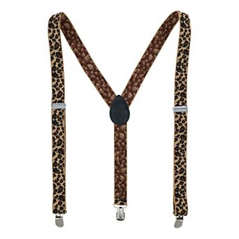 Women's Leopard Print Clip-end Suspenders