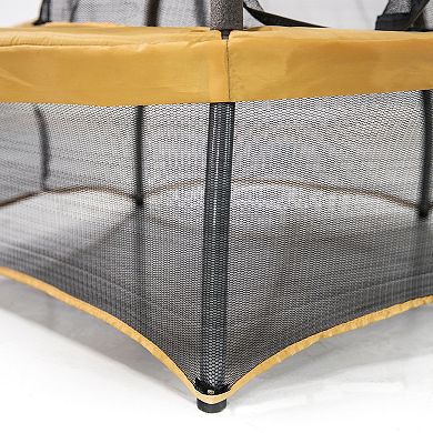 Skywalker Trampolines 48 IN Indoor Mini Trampoline, Rebounder For Kids, Safety Net, Yellow