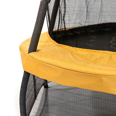 Skywalker Trampolines 48 IN Indoor Mini Trampoline, Rebounder For Kids, Safety Net, Yellow
