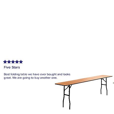 Emma and Oliver 8-Foot Rectangular Wood Folding Training / Seminar Table