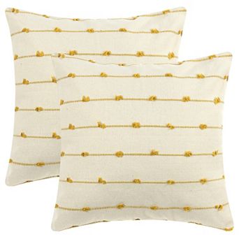 2 pc Cushion Farmhouse Decorative Throw Pillow Covers Neutral Pillowcases Home Decor 18" X 18"