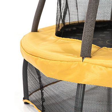Skywalker Trampolines 40 Inch Round Indoor Mini Trampoline, Rebounder For Kids, Yellow