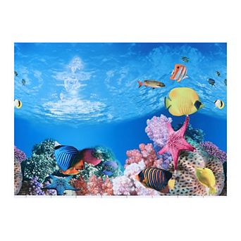 Aquarium Background Poster Double-sided Fish Tank Background Decorative Paper Sticker 32.28"x23.62"