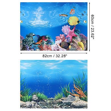 Aquarium Background Poster Double-sided Fish Tank Background Decorative Paper Sticker 32.28"x23.62"