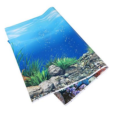 Aquarium Background Poster Double-sided Fish Tank Background Decorative Paper Sticker 32.28"x23.62"