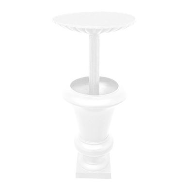Ornate Round Cast Aluminum Metal 40-in Bird Bath And Planter Vase Combo