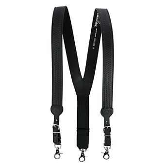 Men's Big & Tall Leather Braided Suspenders With Buckle Ends