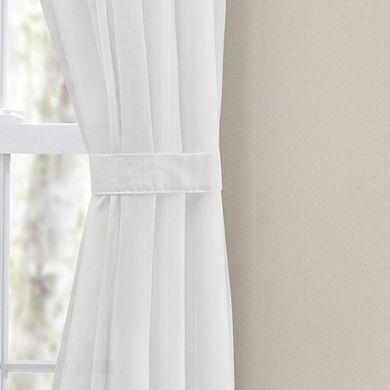 Cotton Voile 1.5" Rod Packet Tailored Curtain Panel Pair For Windows