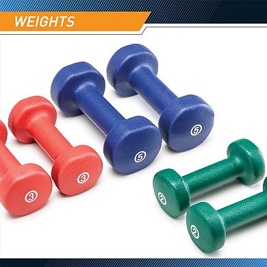 3-pair Neoprene Dumbbell Set Small Hand Weight Cardio Non-slip Texture Marcy Nds-21.1