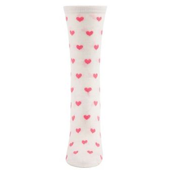 Women's Allover Heart Print Cashmere Blend Crew Sock