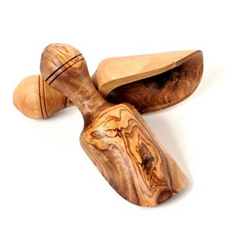 Olive Wood Bath Salt Scoops, Set Of 2 - 5"
