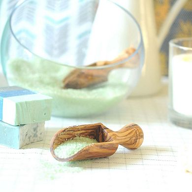 Olive Wood Bath Salt Scoops, Set Of 2 - 5"