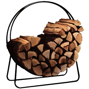 Round Circular 40-inch Steel Hoop Firewood Log Storage Rack