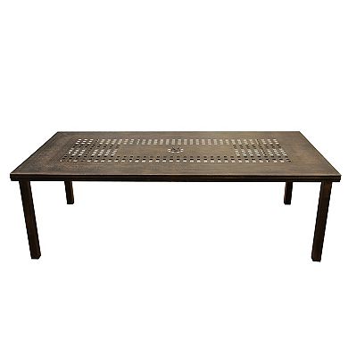 Modern Outdoor Aluminum 95-in Bronze Large Rectangular Patio Dining Set With Eight Arm Chairs