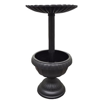 Ornate Round Cast Aluminum Metal 35-in Bird Bath And Planter Vase Combo
