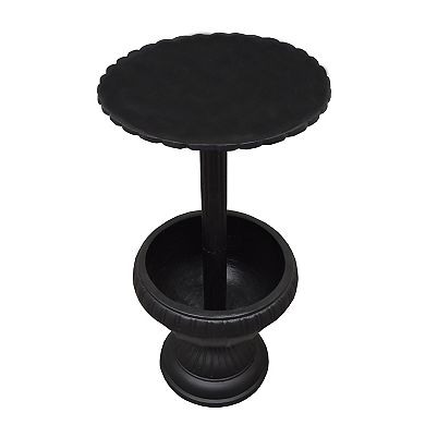 Ornate Round Cast Aluminum Metal 35-in Bird Bath And Planter Vase Combo