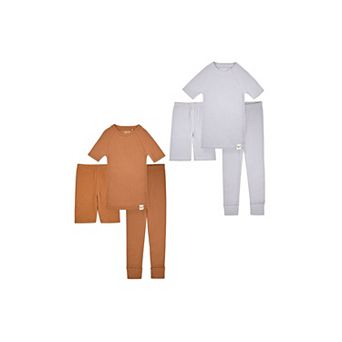 Sleep On It 100% Organic Cotton Rib Knit Snug-fit 4 &amp; 6 pc Pajama Sets For Boys - Toddler