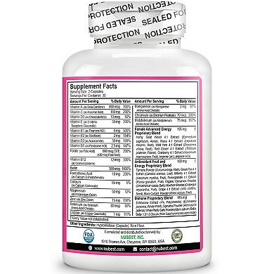 NuBest Women's Multi, Women Xtra, Immunity, Energy & Beauty Formula, 60 Vegan Capsules