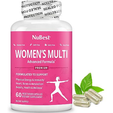 NuBest Women's Multi, Women Xtra, Immunity, Energy & Beauty Formula, 60 Vegan Capsules