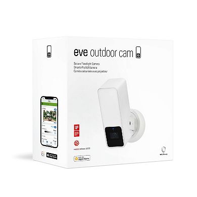Eve Outdoor Cam 1080p Secure Floodlight Camera with Night Vision (White)
