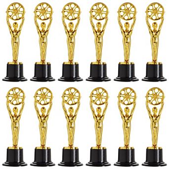 12-pack Mini Plastic Gold Award Trophies, Movie Film Buff Trophy For Teachers