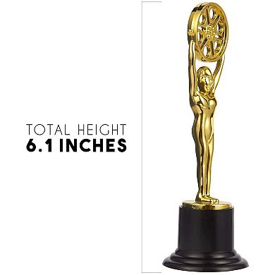 12-pack Mini Plastic Gold Award Trophies, Movie Film Buff Trophy For Teachers