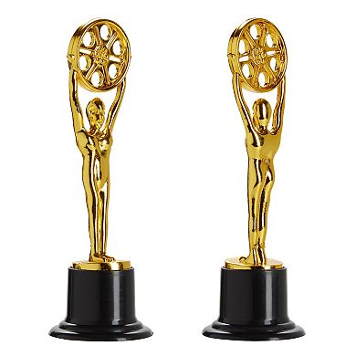 12-pack Mini Plastic Gold Award Trophies, Movie Film Buff Trophy For Teachers