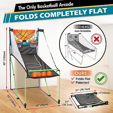 Basketball Arcade Game, Foldable, Easy Storage