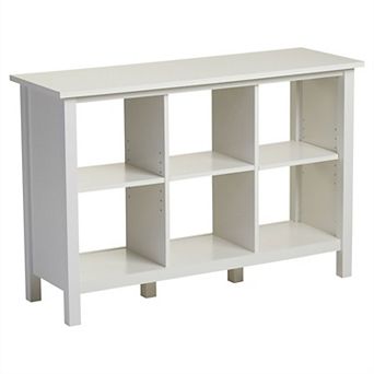 Adjustable Shelf 6-cube Bookcase Storage Unit Sideboard In White