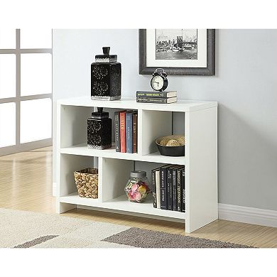 White 2-shelf Modern Bookcase Console Table