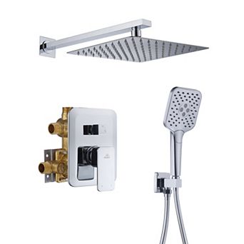 Casainc 9.8inch Wall Mounted Shower Faucet Waterfall Shower Bar System