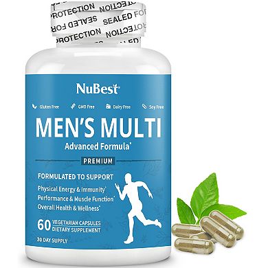 NuBest Men's Multi, Men Xtra, Energy, Immunity & Health Boost, 60 Vegan Capsules