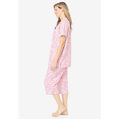 Only Necessities Plus Size 2-Piece Pintuck Tee And Capri Sleep Set